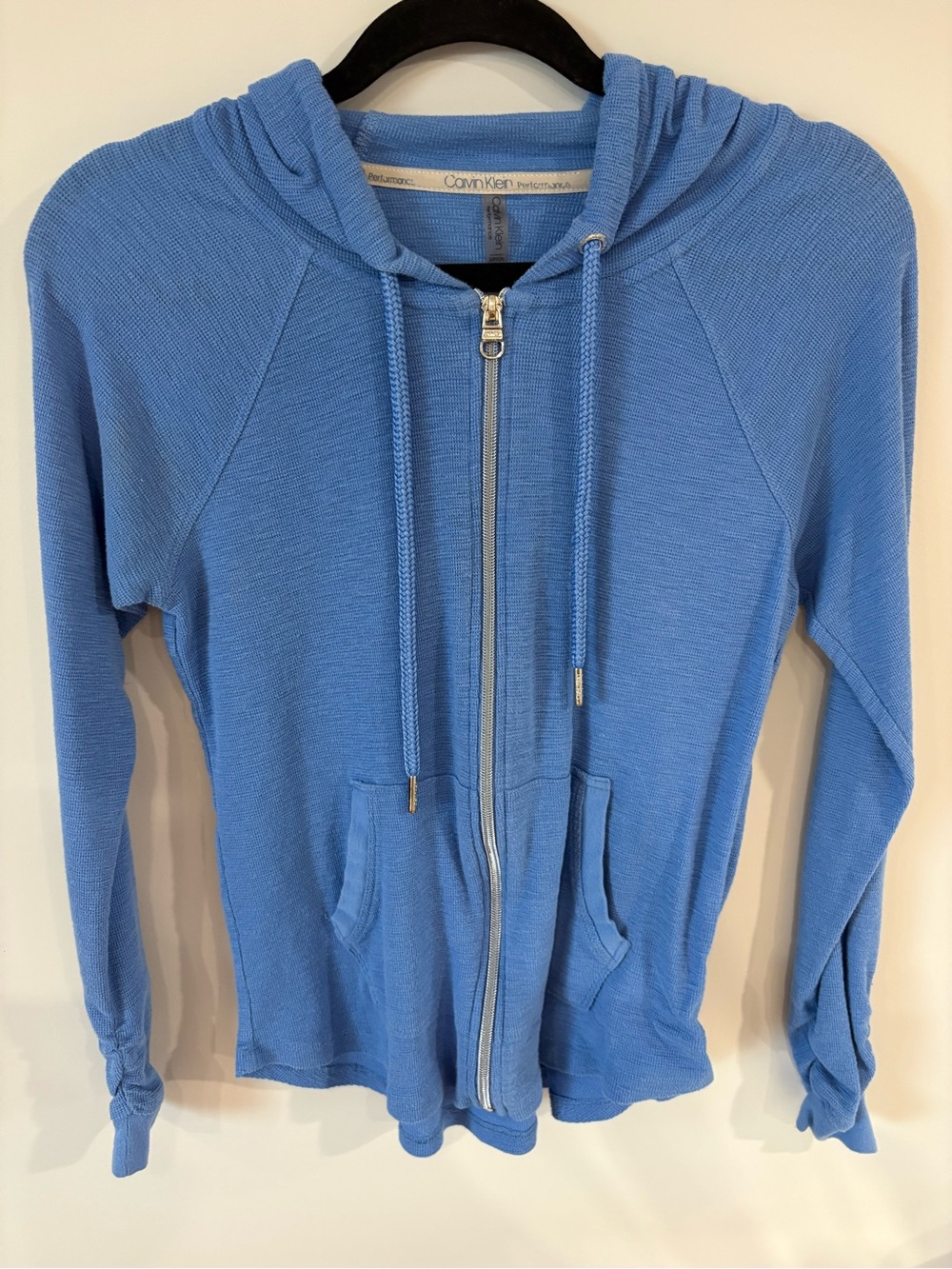 Calvin Klein Sky Blue Full-Zip Hooded Sweater